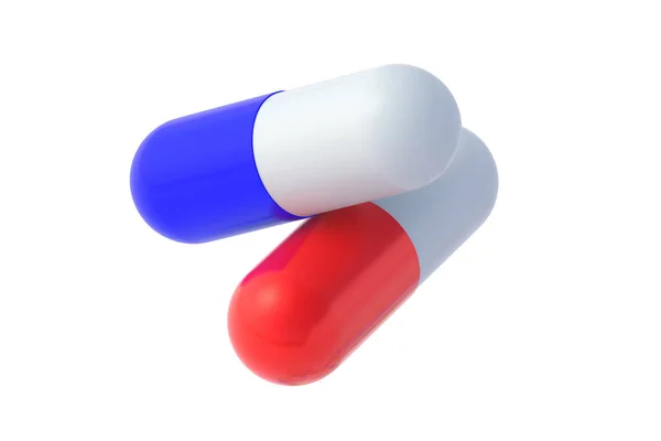 Pillole Isolate Sfondo Bianco Rendering — Foto Stock
