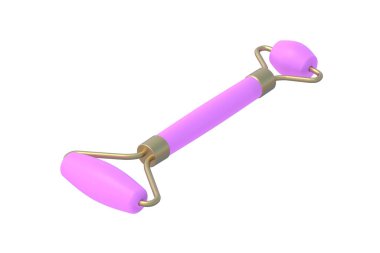 Yüz masajı silindiri beyaz arka planda izole edilmiş. 3d hazırlayıcı