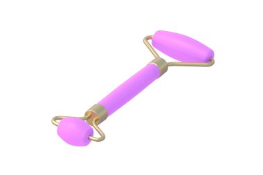 Yüz masajı silindiri beyaz arka planda izole edilmiş. 3d hazırlayıcı