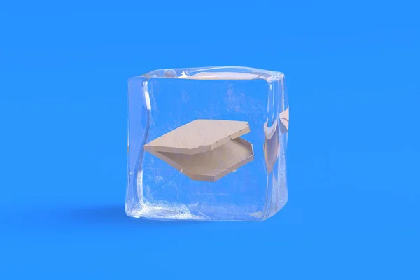 Коробка Піци Кубику Льоду Ілюстрація — стокове фото