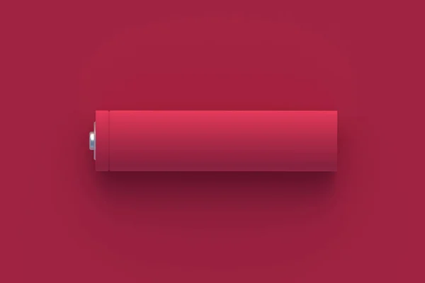 Battery Magenta Red Background Color Year 2023 Top View Render — Stock Photo, Image