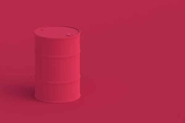 赤を背景にしたマゼンタの樽 2023年の色 コピースペース 3Dレンダリング — ストック写真