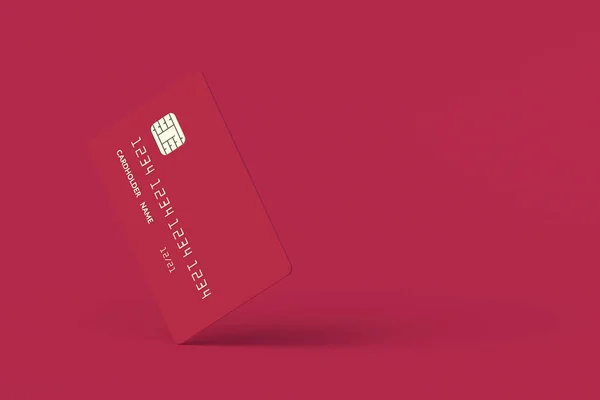 Tarjeta Crédito Magenta Sobre Fondo Rojo Color Del Año 2023 —  Fotos de Stock
