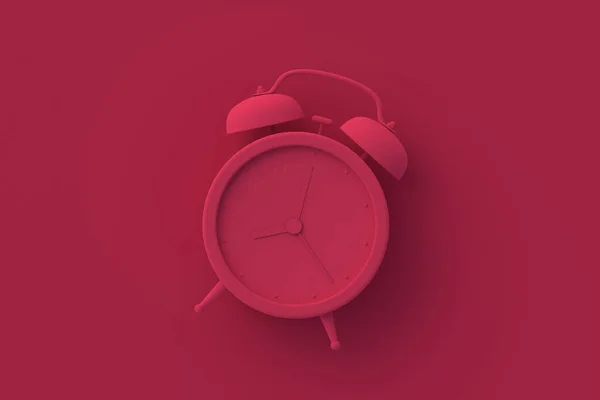 Kırmızı Arka Planda Mor Alarm Saati 2023 Yılının Rengi Üst — Stok fotoğraf