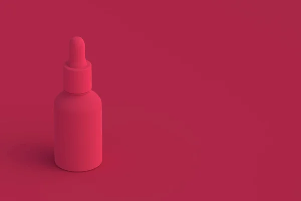 Косметическая Бутылка Пипеткой Пурпурного Цвета Красном Фоне Цвет 2023 Года — стоковое фото