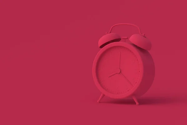 Väckarklocka Magenta Röd Bakgrund Årets Färg 2023 Uppfattat Utrymme Återgivning — Stockfoto