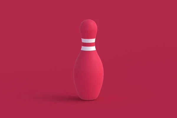 Bowling Pin Van Magenta Rode Achtergrond Kleur Van Het Jaar — Stockfoto