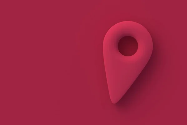 赤の背景にマゼンタの位置記号 2023年の色 3Dレンダリング — ストック写真