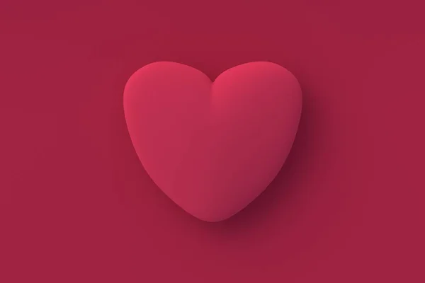 Corazón Magenta Sobre Fondo Rojo Color Del Año 2023 Renderizar —  Fotos de Stock