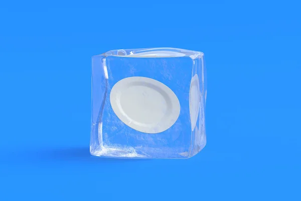 Тарілка Кубі Льоду Візуалізація — стокове фото