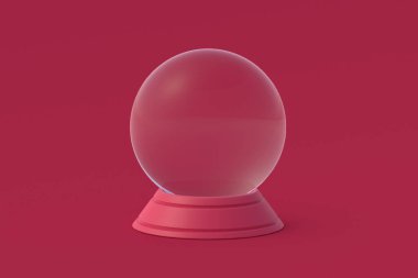 Kırmızı arka planda sihirli magenta topu. 2023 yılının rengi. 3d hazırlayıcı