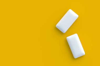 Sakız. Naneli sakız. Üst Manzara. Mesaj için yer var. 3d hazırlayıcı