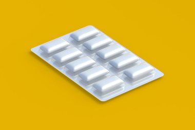 Su toplamış sakız. Naneli sakız. 3d hazırlayıcı