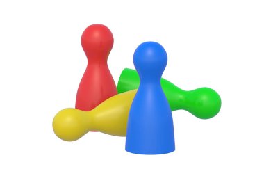 Board game chips isolated on white background. 3d render