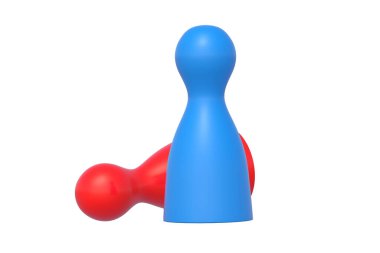 Board game chips isolated on white background. 3d render