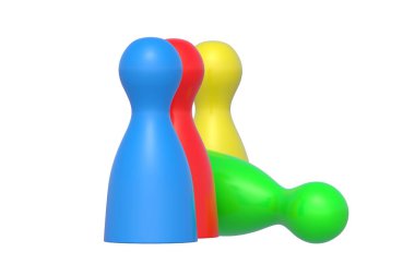 Board game chips isolated on white background. 3d render