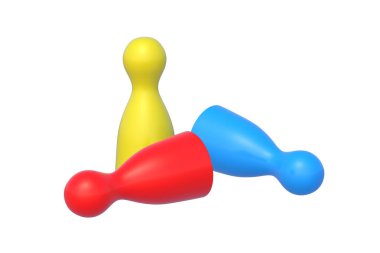 Board game chips isolated on white background. 3d render