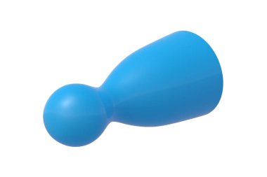 One board game chip isolated on white background. 3d render