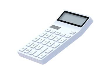 Calculator isolated on white background. 3d render
