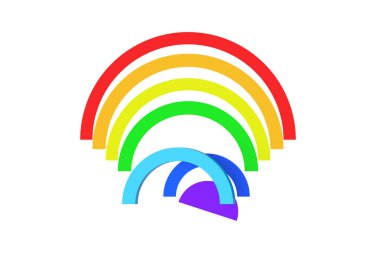 Rainbow isolated on white background. Educational logic toys. Montessori games. 3d render