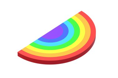 Rainbow isolated on white background. Educational logic toys. Montessori games. 3d render