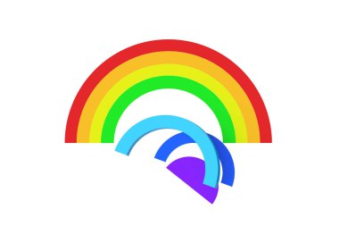 Rainbow isolated on white background. Educational logic toys. Montessori games. 3d render