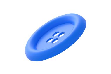 Button for clothes isolated on white background. 3d render
