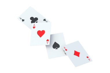 Playing cards isolated on white background. 3d render