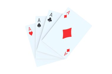 Playing cards isolated on white background. 3d render