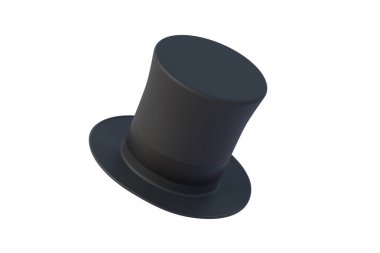Hat top isolated on white background. Magical accessory. 3d render