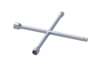 Cross wheel wrench isolated on white background. Automotive tool. 3d render
