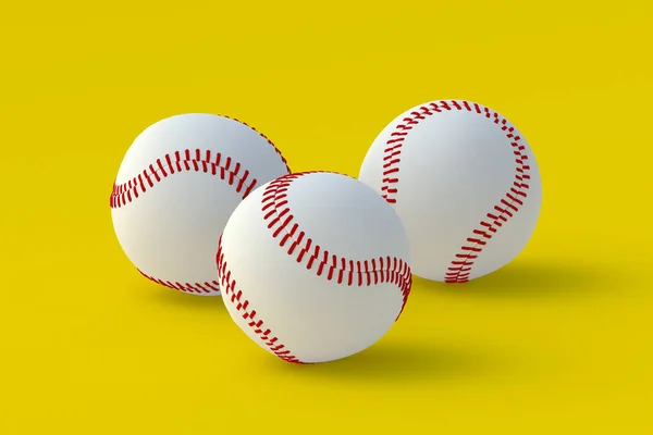 Baseball balls. Sports accessories. 3d render