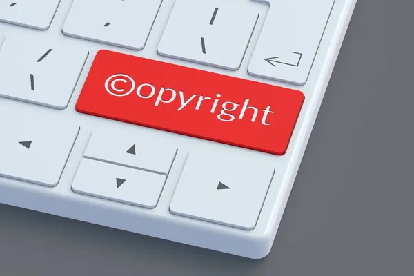 Símbolo Copyright Palabra Botón Del Teclado Concepto Propiedad Intelectual Derechos — Foto de Stock