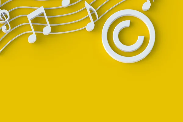 Copyright Symbol Notes Intellectual Property Concept Copyright Music Song Top — Stock Photo, Image