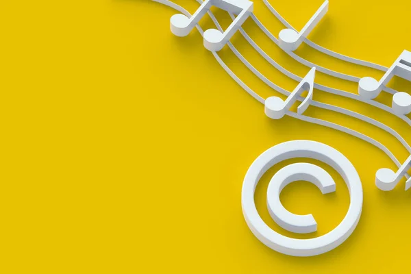 Copyright Symbol Notes Intellectual Property Concept Copyright Music Song Copy — Stock Photo, Image