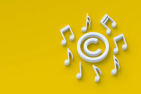 Copyright Symbol Notes Intellectual Property Concept Copyright Music Song Copy — Stock Photo, Image