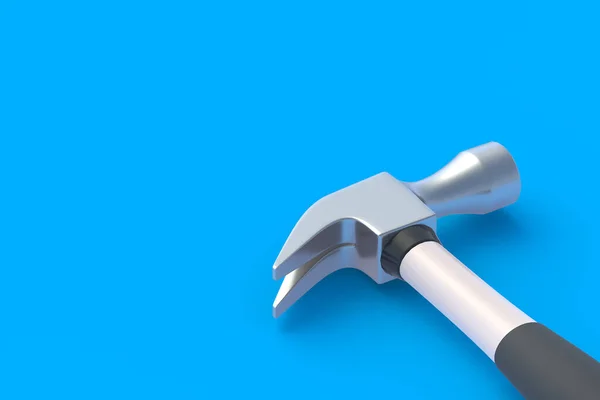 Hammer Auf Blauem Hintergrund Baukonzept Haussanierung Werkzeuge Zur Reparatur Kopierraum — Stockfoto