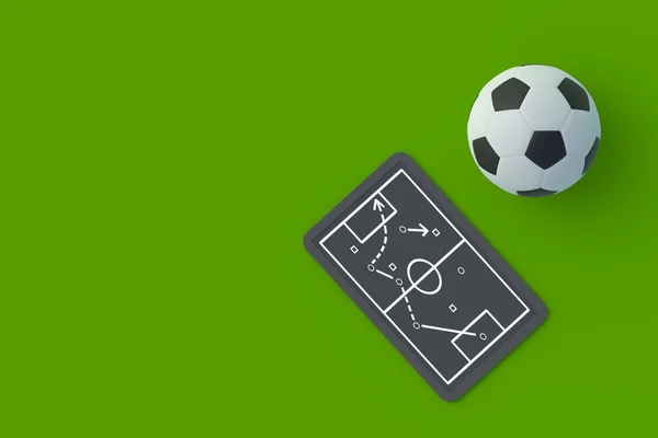 Tablica Taktyką Drużynową Pobliżu Piłki Strategia Piłki Nożnej Międzynarodowe Mistrzostwa — Zdjęcie stockowe