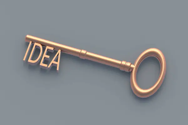 Λέξη Ιδέα Στο Κλειδί Επιχειρηματική Ιδέα Απόδοση — Φωτογραφία Αρχείου