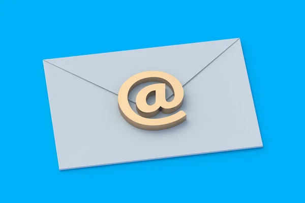 邮包和电子邮件符号 商务信函 3D渲染 — 图库照片