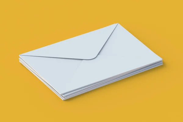 郵便封筒のスタック ビジネス対応 3Dレンダリング — ストック写真