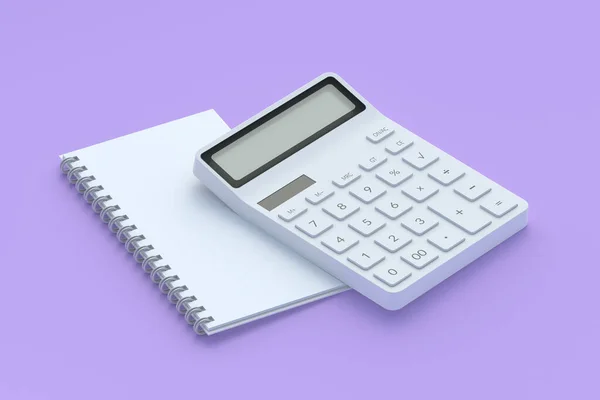 Calculator Blank Paper Notebook Back School Concept Office Supplies Financial — Stock Photo, Image