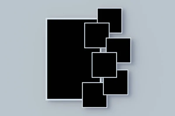 隔離された黒い空間の写真 写真のためのテンプレート 思い出の画像 3Dレンダリング — ストック写真