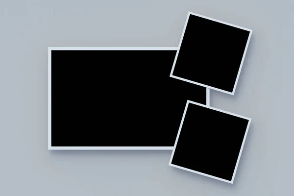 Fotografie Izolovaným Černým Prostorem Šablona Pro Fotografování Obrázky Vzpomínek Vykreslení — Stock fotografie