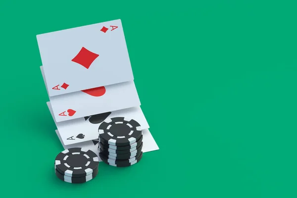 Παίζοντας Μάρκες Και Χαρτιά Καζίνο Έννοια Τζόγος Επιτυχία Και Νίκη — Φωτογραφία Αρχείου