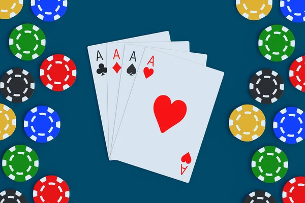 Jogando Cartas Fichas Conceito Casino Jogar Sucesso Vitória Grande Vitória — Fotografia de Stock