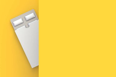 Duvarın arkasında sakız çiğnemek. Uzayı kopyala 3d hazırlayıcı