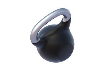 Kettlebell beyaz arka planda izole edildi. 3d hazırlayıcı