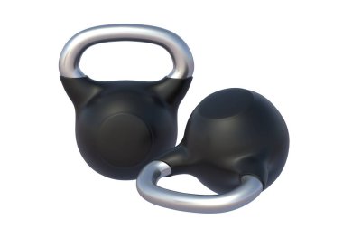 Kettlebell beyaz arka planda izole edildi. 3d hazırlayıcı