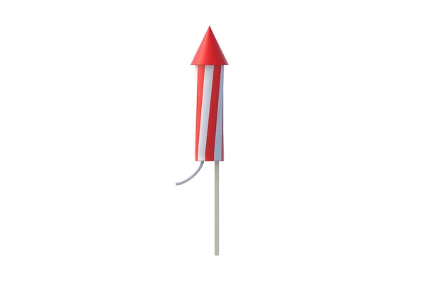 Firework Rocket Isolated White Background Render — Stock Photo, Image